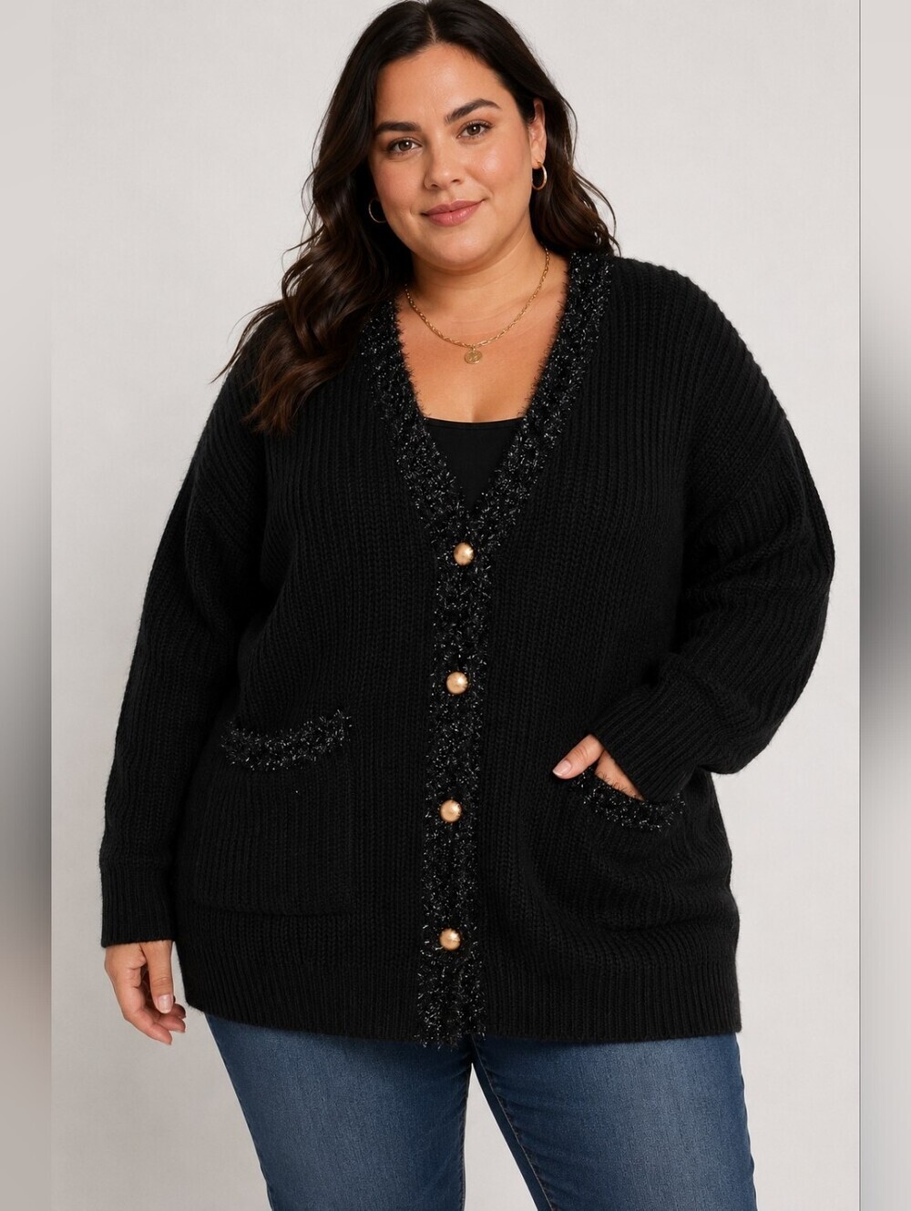 🖤✨ JustFab Cozy Glam Chunky Cardigan Xxl ✨🖤